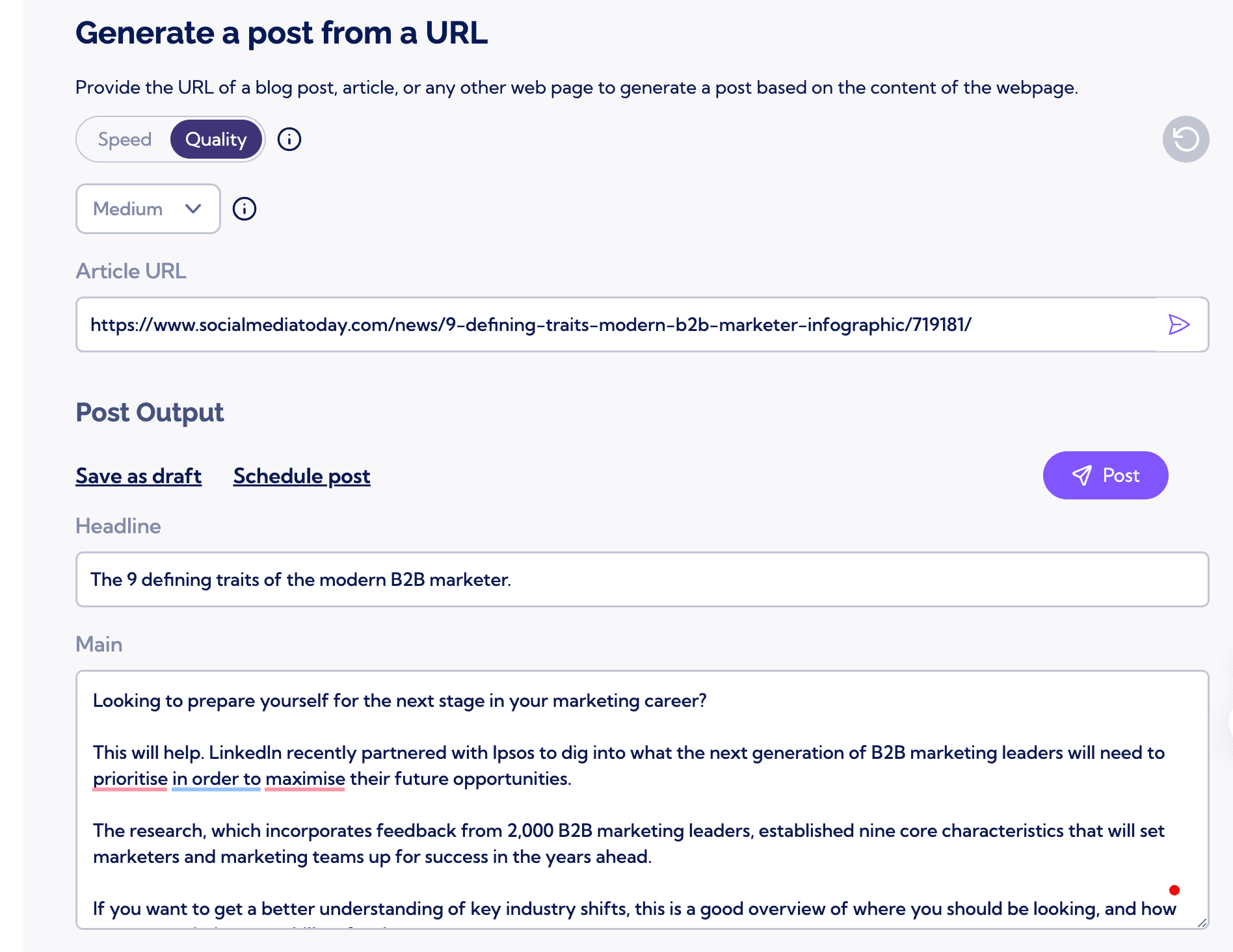 Vulse Content Feature