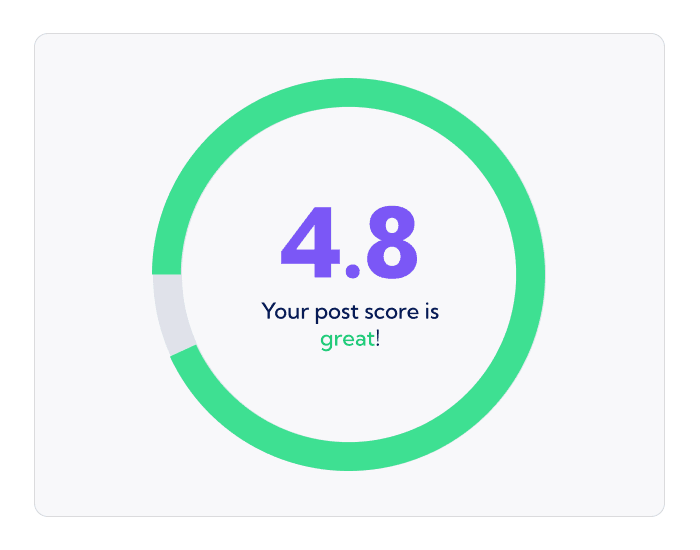 Display of the predicted rating of your post using Vulse analytics