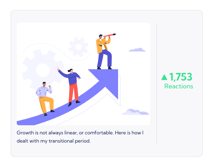Figures on arrow going upwards to represent increase in engagement rates.
