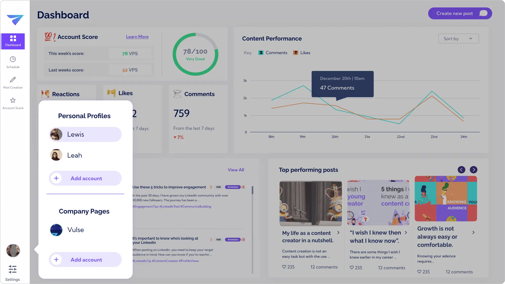 Vulse Content Feature